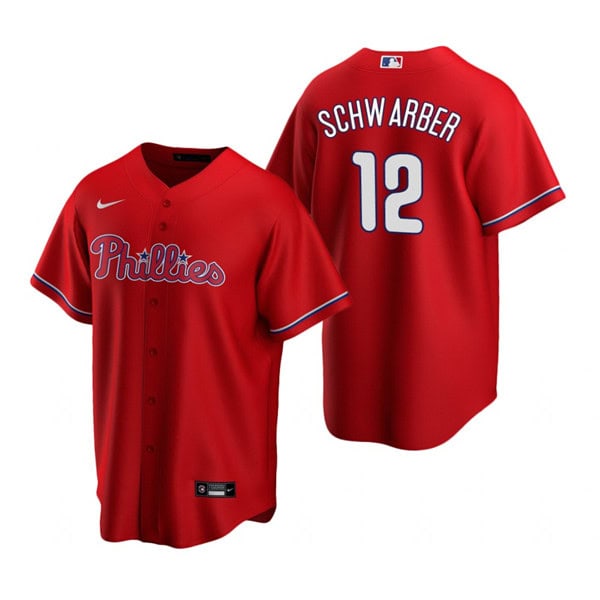 Philadelphia Phillies #12 Kyle Schwarber Red Cool Base Stitched Jersey