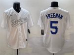 Los Angeles Dodgers #5 Freddie Freeman White Fashion Cool Base Stitched Jersey