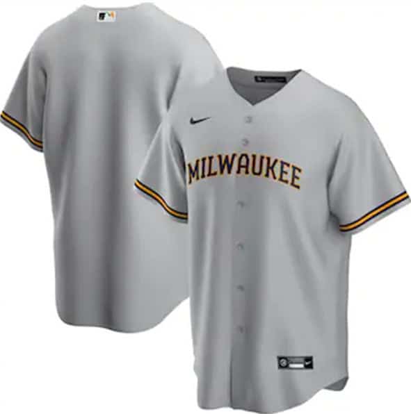 Milwaukee Brewers Blank Grey Cool Base Stitched Jersey