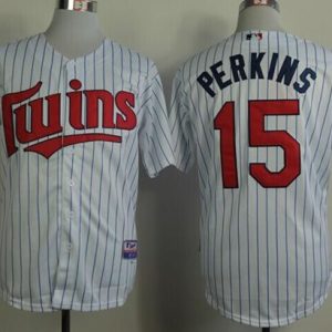 Twins #15 Glen Perkins White(Blue Strip) Cool Base Stitched Jersey