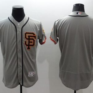 Giants Blank Grey Flexbase Authentic Collection Road 2 Stitched Jersey