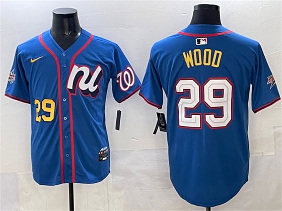 National League #29 James Wood Blue 2025 All-Star Edition Limited Stitched Jersey
