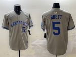 Kansas City Royals #5 George Brett Gray 2024 Away Limited Stitched Jersey