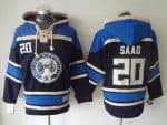 Blue Jackets #20 Brandon Saad Navy Blue Sawyer Hooded Sweatshirt Stitched Jersey