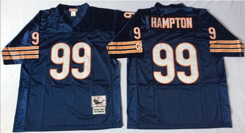 Mitchell Ness Bears #99 Dan Hampton Blue Small No. Throwback Stitched Jersey