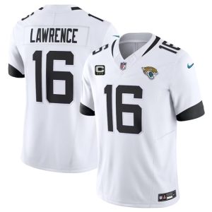 Jacksonville Jaguars #16 Trevor Lawrence White 2023 F.U.S.E With 3- Star C Patch Vapor Untouchable Limited Stitched Jersey