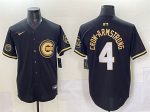 Chicago Cubs #4 Pete Crow-Armstrong Black Gold 'Ryne Sandberg Tribute' Vapor Limited V2 Stitched Jersey