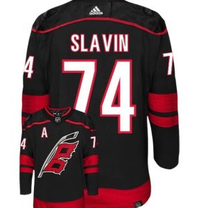 Carolina Hurricanes #74 Jaccob Slavin Black Stitched Jersey