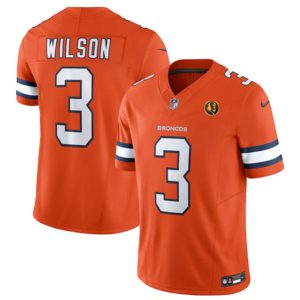 Denver Broncos #3 Russell Wilson Orange 2023 F.U.S.E. With John Madden Patch Vapor Limited Stitched Jersey