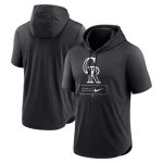 Colorado Rockies Black Short Sleeve Pullover Hoodie