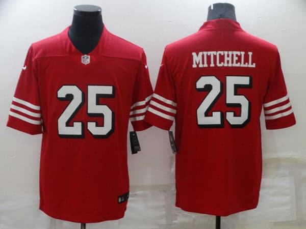 San Francisco 49ers #25 Eli Mitchell Red Vapor Untouchable Limited Stitched Jersey