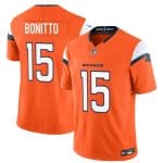Denver Broncos #15 Nik Bonitto Orange 2025 Draft F.U.S.E. Vapor Limited Football Stitched Jersey