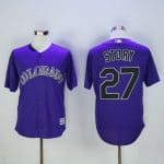 Rockies #27 Trevor Story Purple New Cool Base Stitched Jersey