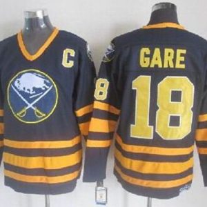 Sabres #18 Danny Gare Navy Blue CCM Throwback Stitched Jersey