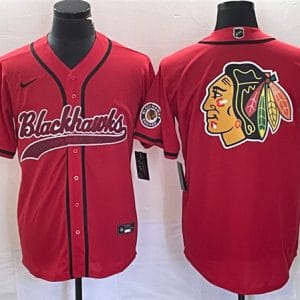 Chicago Blackhawks Red Team Big Logo Cool Base Stitched Jersey