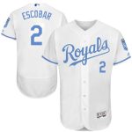 Royals #2 Alcides Escobar White Flexbase Authentic Collection 2016 Father's Day Stitched Jersey