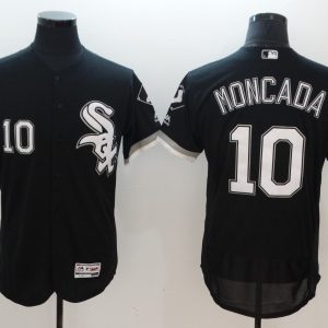 Chicago White Sox #10 Yoan Moncada Black Flexbase Stitched Jersey