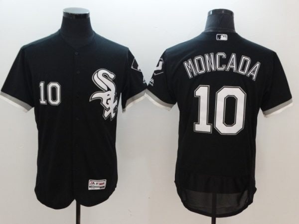 Chicago White Sox #10 Yoan Moncada Black Flexbase Stitched Jersey
