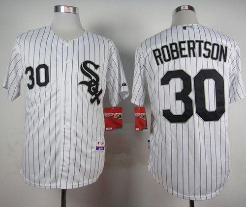 White Sox #30 David Robertson White Cool Base Stitched Jersey