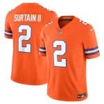 Denver Broncos #2 Pat Surtain II Orange Mile High Collection F.U.S.E. 1977 Throwback Vapor Limited Stitched Jersey
