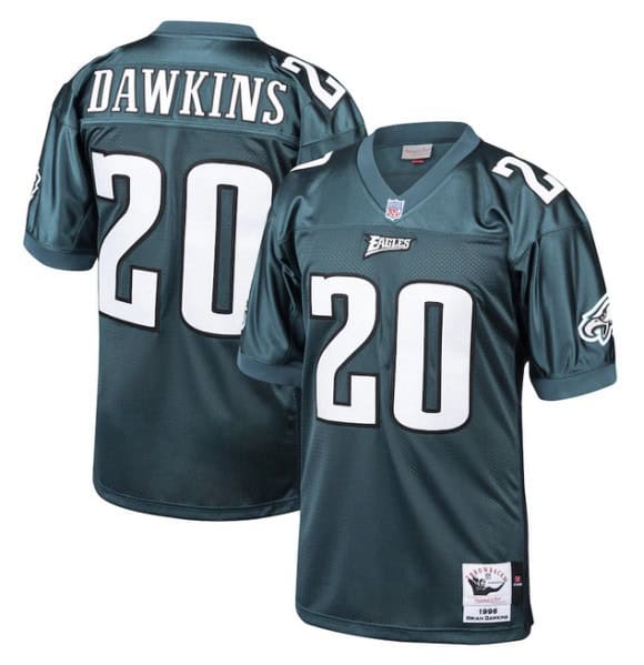 Philadelphia Eagles #20 Brian Dawkins Green Mitchell Ness 1996 Throwback Stitched Jersey