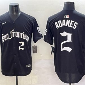 San Francisco Giants #2 Willy Adames Black 'Gothic Fog Edition' Vapor Premier Limited Stitched Jersey