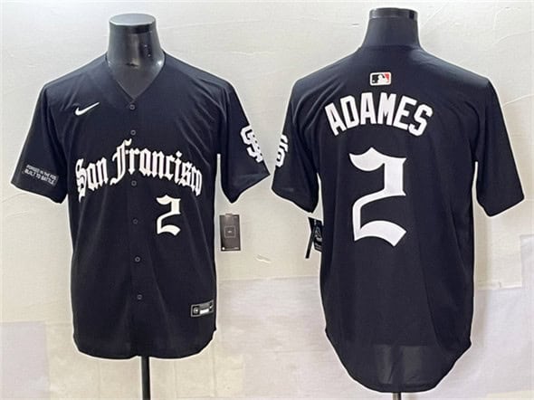 San Francisco Giants #2 Willy Adames Black 'Gothic Fog Edition' Vapor Premier Limited Stitched Jersey