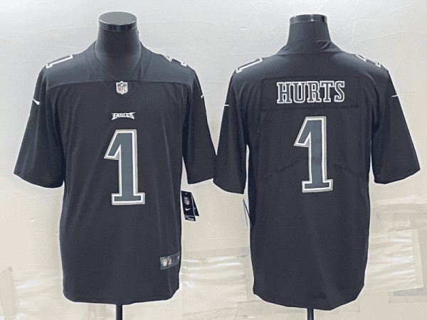 Philadelphia Eagles #1 Jalen Hurts Black Green Vapor Untouchable Limited Stitched Jersey