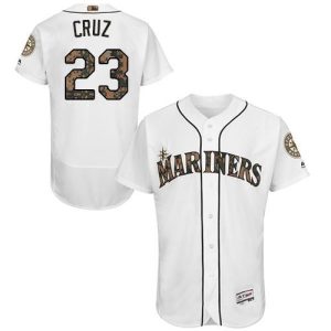 Mariners #23 Nelson Cruz White Flexbase Authentic Collection 2016 Memorial Day Stitched Jersey