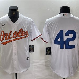 Baltimore Orioles #42 Jackie Robinson White Cool Base Stitched Jersey