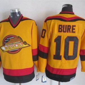 Canucks #10 Pavel Bure Gold CCM Throwback Stitched Jersey