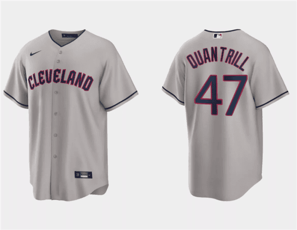 Cleveland Guardians #47 Cal Quantrill Gray Cool Base Stitched Jersey