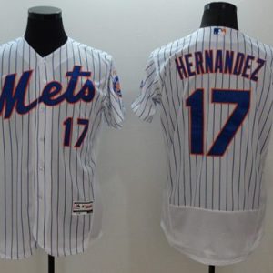 Mets #17 Keith Hernandez White(Blue Strip) Flexbase Authentic Collection Stitched Jersey
