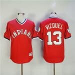 Cleveland Indians #13 Omar Vizquel Red Turn Back The Clock Throwback Stitched Jersey
