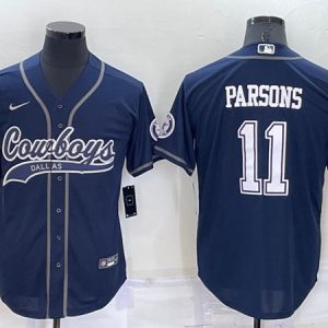 Dallas Cowboys #11 Micah Parsons Navy Cool Base Stitched Baseball Jersey