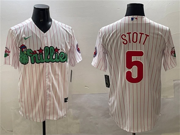 Philadelphia Phillies #5 Bryson Stott White Phanatic Cool Base Stitched Jersey