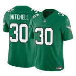 Philadelphia Eagles #30 Quinyon Mitchell Kelly Green 2024 Draft F.U.S.E Vapor Untouchable Throwback Limited Stitched Jersey