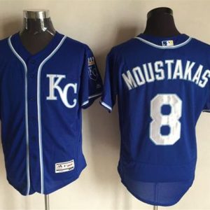 Royals #8 Mike Moustakas Royal Blue Flexbase Authentic Collection Stitched Jersey