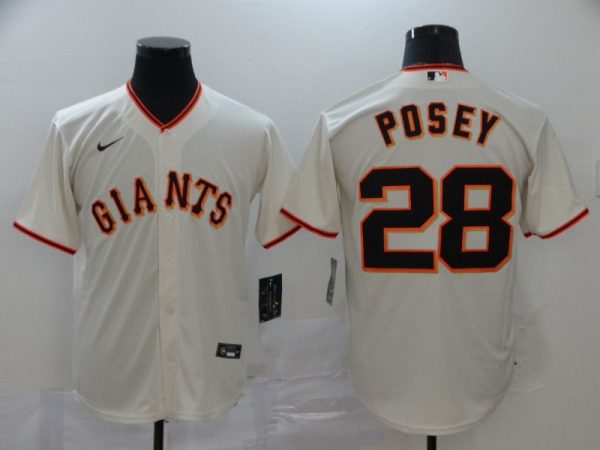 San Francisco Giants #28 Buster PoseyWhite Cool Base Stitched Jersey