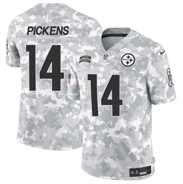 Pittsburgh Steelers #14 George Pickens Arctic Camo 2024 F.U.S.E. Salute To Service Limited Stitched Jersey