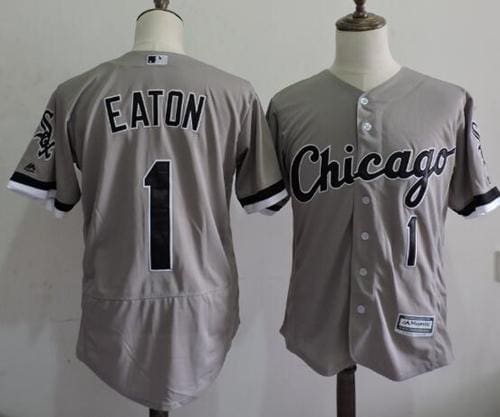 White Sox #1 Adam Eaton Grey Flexbase Authentic Collection Stitched Jersey