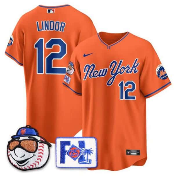 New York Mets #12 Francisco Lindor Orange 2025 Spring Training Stitched Jersey