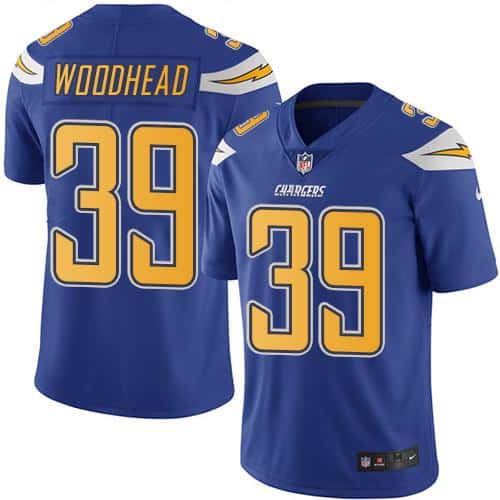 Chargers #39 Danny Woodhead Electric Blue Stitched Limited Rush Nike Jersey