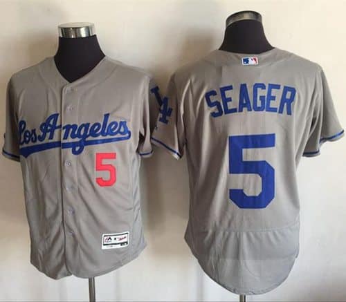 Dodgers #5 Corey Seager Grey Flexbase Authentic Collection Road Stitched Jersey