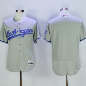 Dodgers Blank Grey Flexbase Authentic Collection Road Stitched Jersey