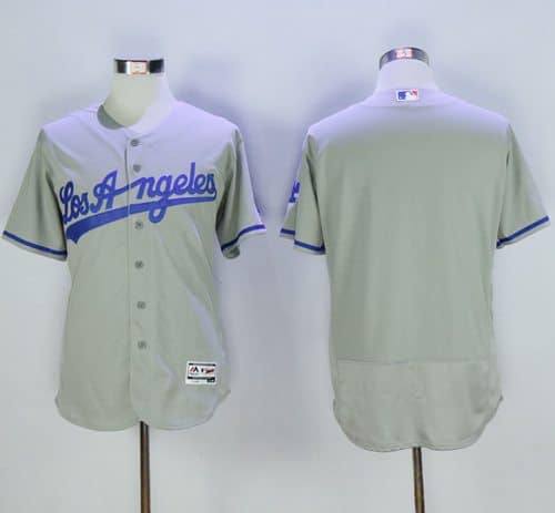 Dodgers Blank Grey Flexbase Authentic Collection Road Stitched Jersey