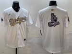 Los Angeles Dodgers Team Big Logo White 2025 Gold Collection Limited Stitched Jersey
