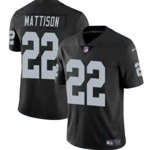 Las Vegas Raiders #22 Alexander Mattison Black 2024 Vapor Stitched Jersey
