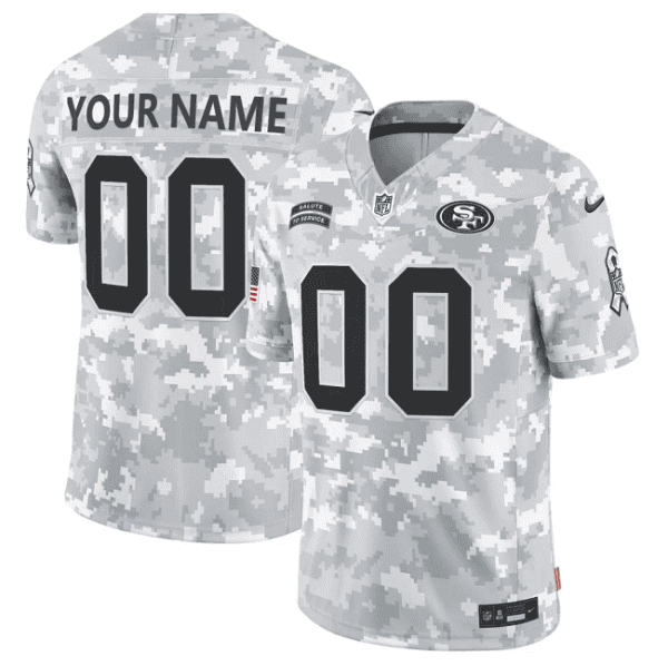San Francisco 49ers Custom 2024 F.U.S.E Arctic Camo Salute To Service Limited Stitched Jersey