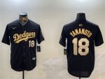 Los Angeles Dodgers #18 Yoshinobu Yamamoto Black Gold Limited Stitched Jersey